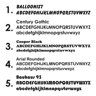lettertypes 1 - 5