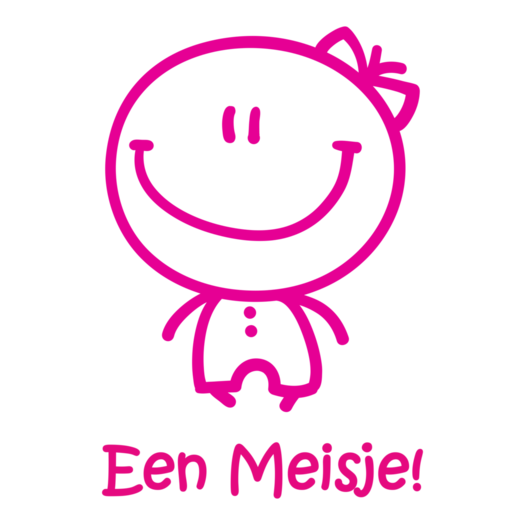 geboortesticker Een Meisje! Borduurhuis.nl