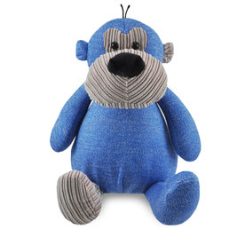 Blauwe Aap met borduring op zijn buikje