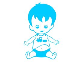 sticker jongetje zittend